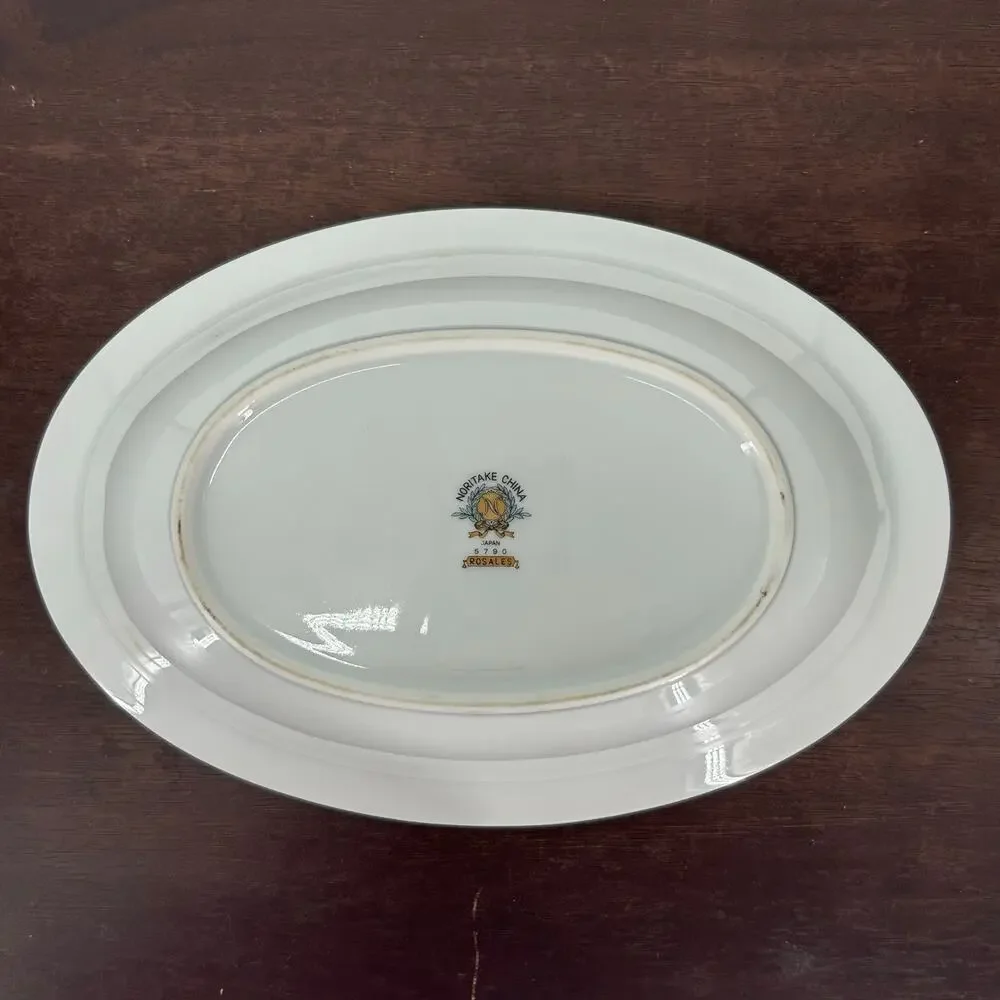 Vintage Noritake Rosales 5790 Oval Vegetable Serving Bowl 10.5
